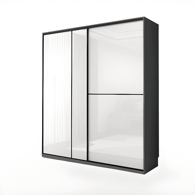 Art Deco Freestanding Chalk Manufactured Wood Cabinet Armoire with Hanging Rod, Interior Shelves & Soft Close Drawer - image 15