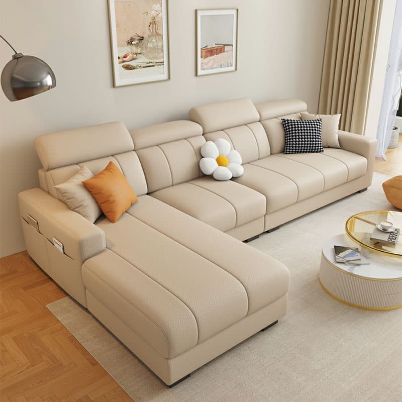 Modern Style L-Shape Sofa Recliner with Storage and Recessed Arm - image 7