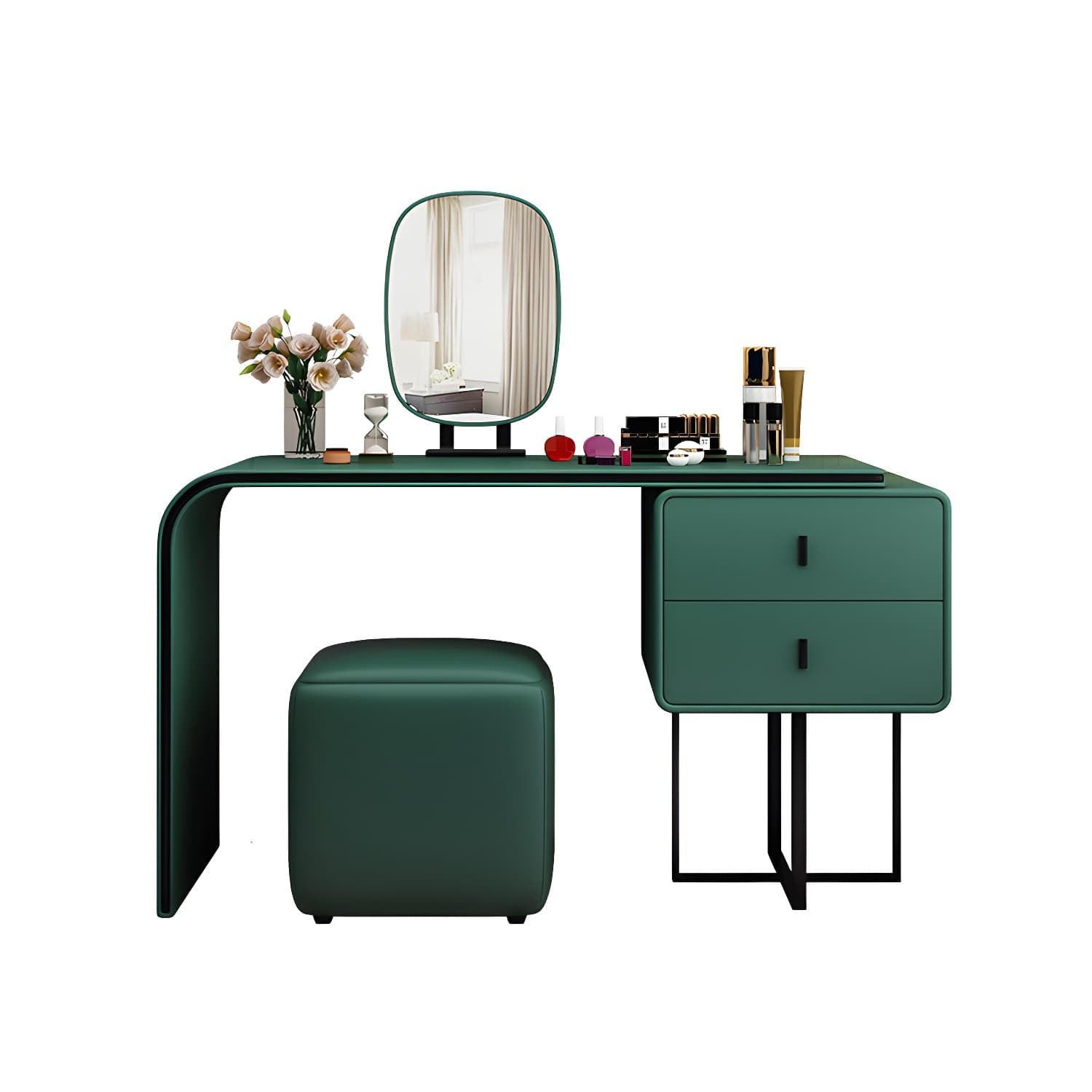 Glam Vanity Dressing Table Bedroom Makeup Counter with Makeup Table and Stool - image 9