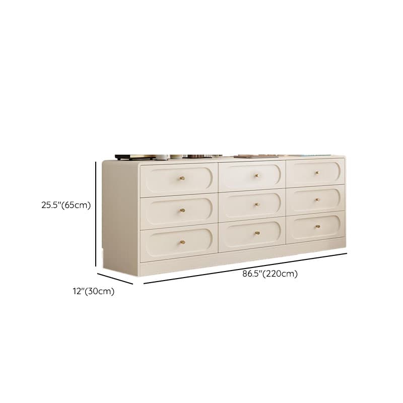 Chalk Casual Composite Wood Console Dresser with 9/6 Drawers in Horizontal Design - image 29
