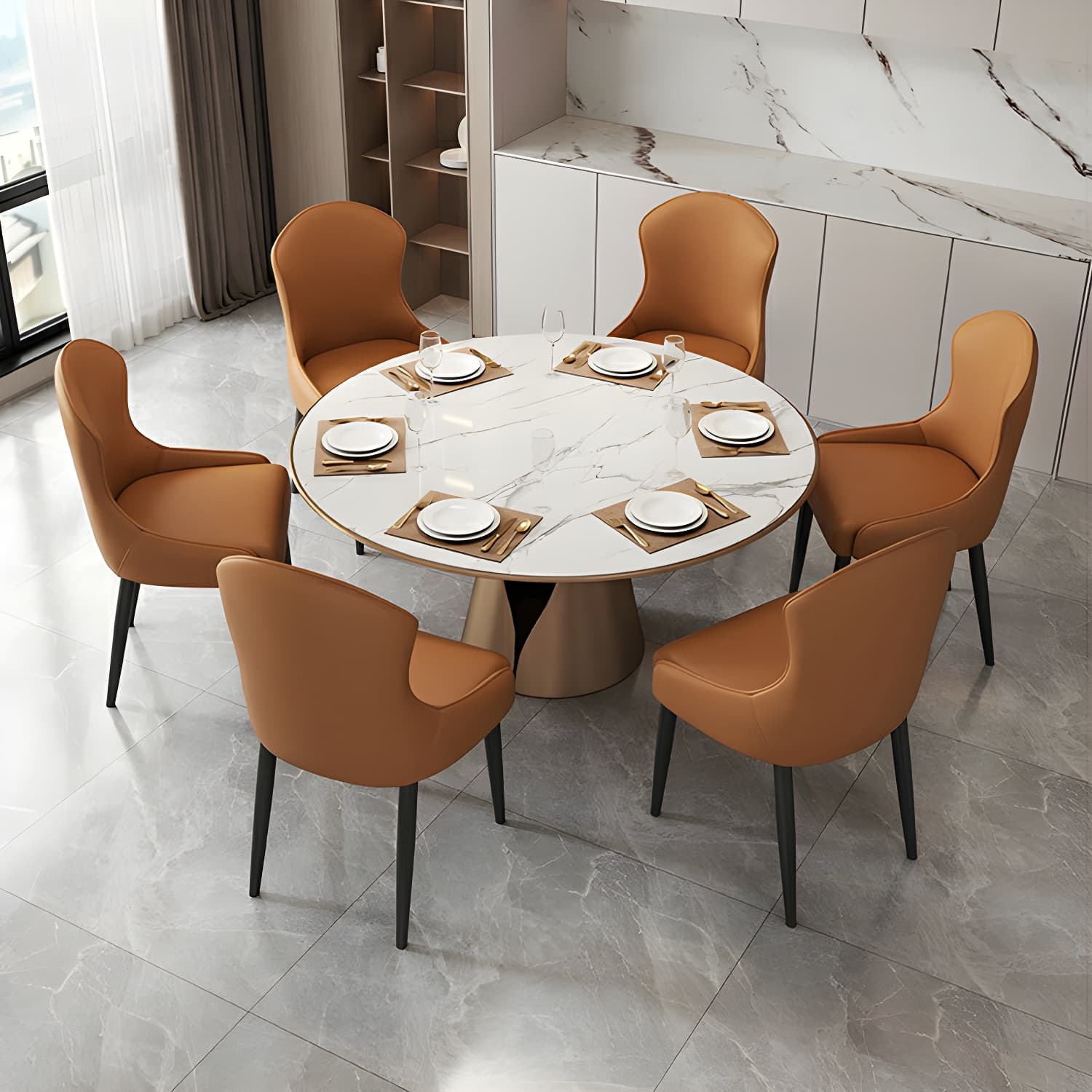 Wingback Faux Leather Side Chair with Metal Legs and Upholstered Seat for Kitchen & Dining - image 16