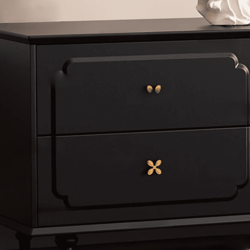 Black Art Deco Wooden TV Stand with Shelf, 4 Drawers, 2 Cabinets, and Cable Management - image 6