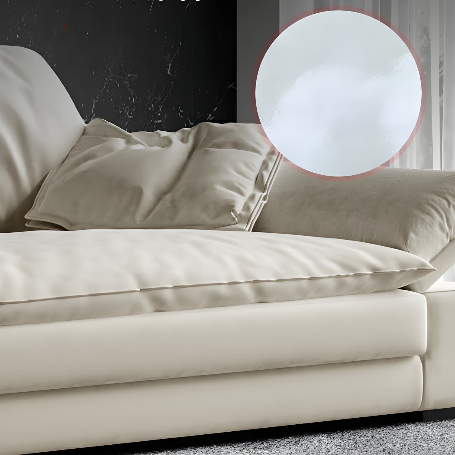 Beige Stationary Modern Sectional Sofa with Pillow Top Arm and Cushion Back - image 6