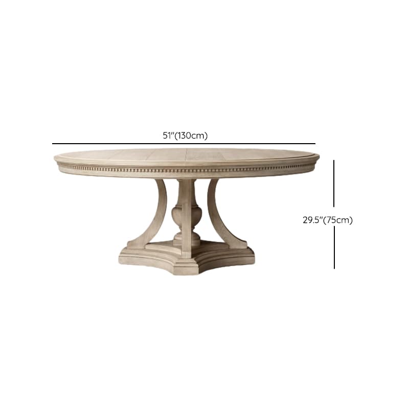 Standard Table Height Circular-shaped Fixed Dining Table for 6 People/2 People/4 People with a Distressed Gray Solid Oak Top in a Retro Style - image 10
