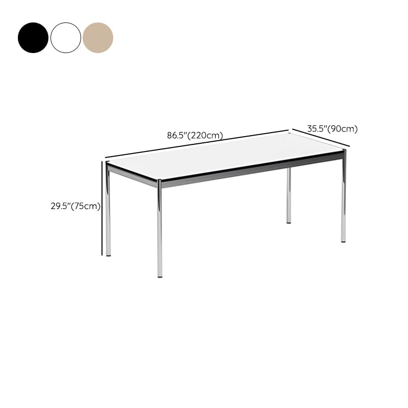 Fixed Table Standard Height Rectangular Dining Table for 8/4 People/6 People with Stainless Steel Legs and a Top in Engineered Wood in a Modern Simple Style - image 15