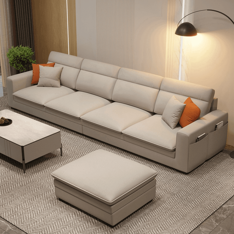 L-Shape/Straight Natural Wood Sofa Chaise/Sofa Couch with Concealed Support - image 13
