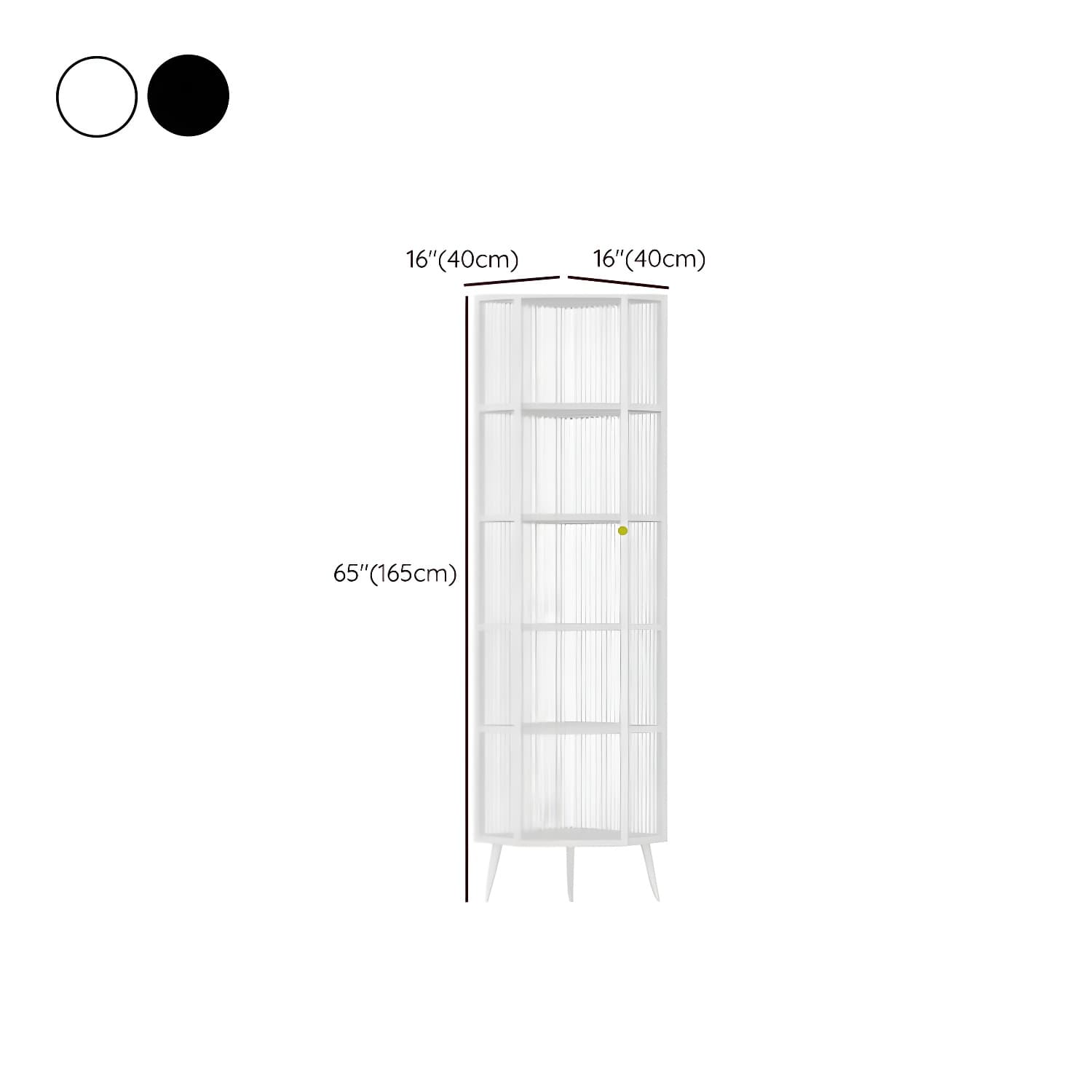 40cm Corner Modern Accent Cabinet with Glass Doors and Iron Base - image 14