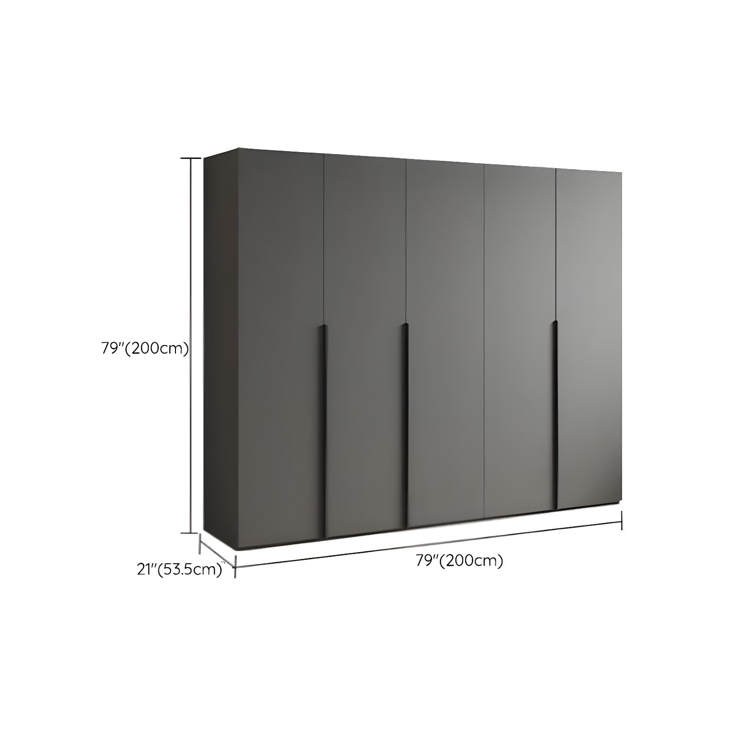 Modern Grey Wood Wardrobe Armoire with Drawers & Shelves for Ample Storage - image 21
