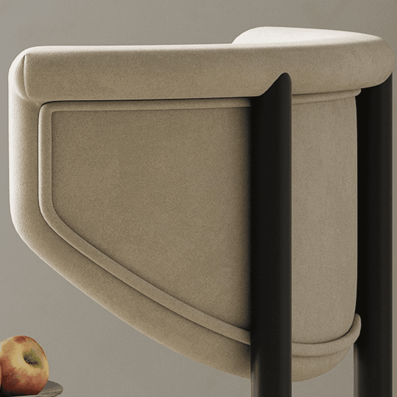 Scandinavian Style 1-Piece Side Chair Set with Upholstered Seats, Ink/Ivory Metal Legs, and Low Back - image 11