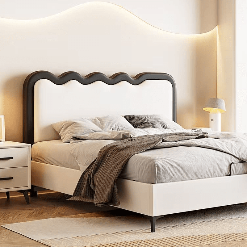 Modish Style Panel Headboard with No Distressing in Timber for King/Queen/Full Bed, Featuring Sponge Upholstery Fill, Free-standing Installation, and Standard Height - image 9