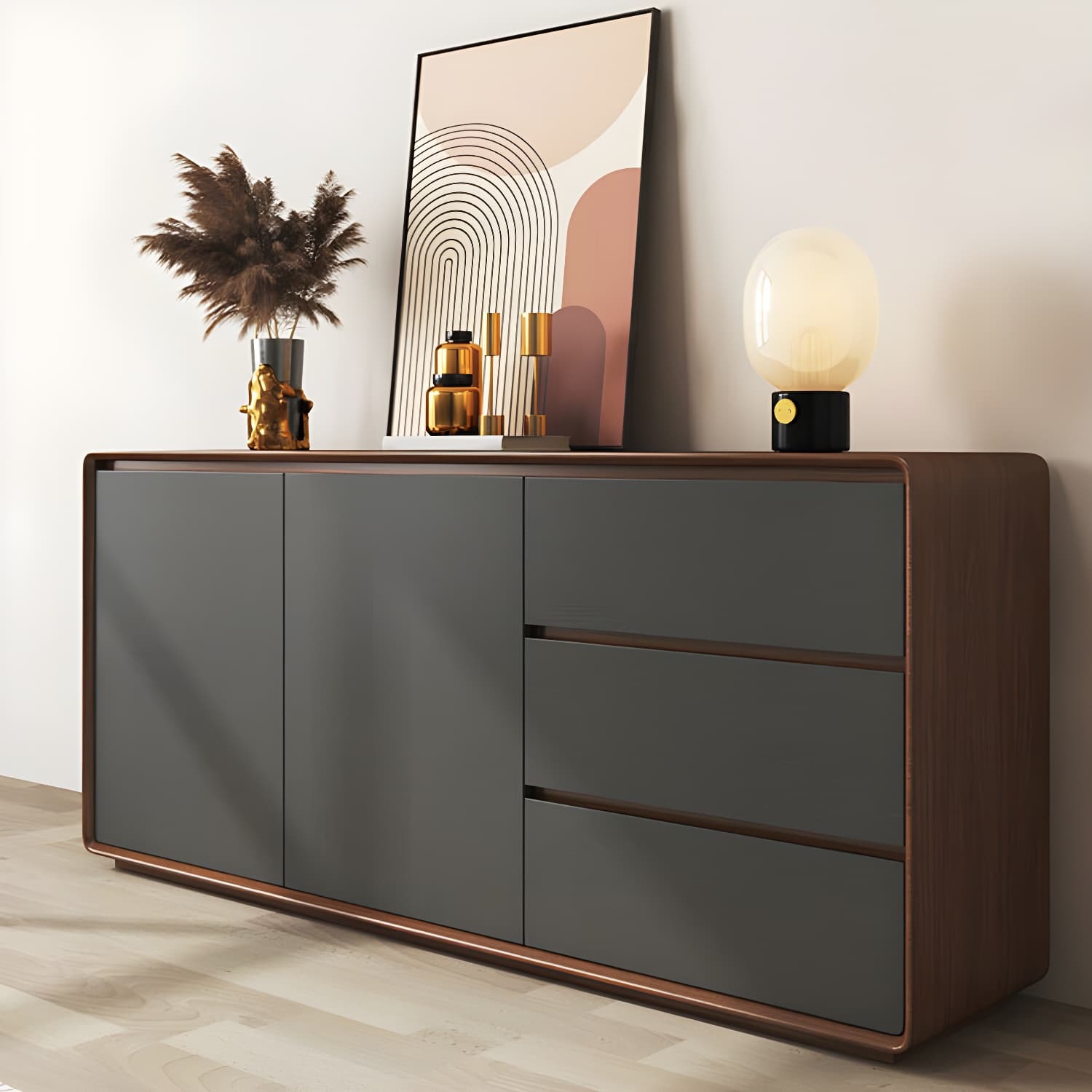 Modern and Contemporary Credenza Wood Dining Buffet with Cabinets and Drawers - image 20