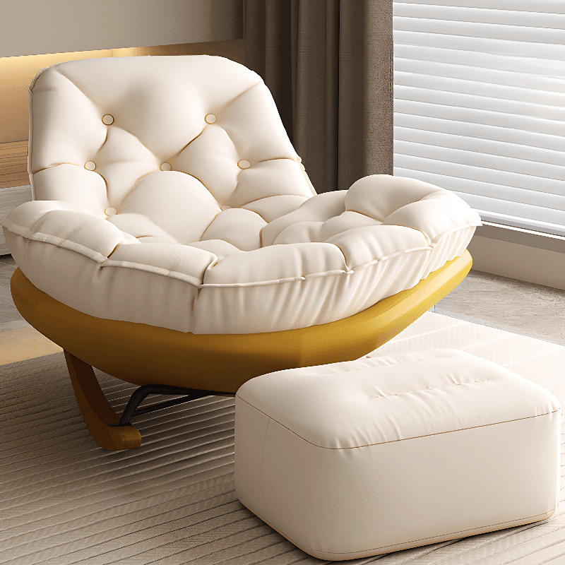 Stationary Upholstered Rocking Chair with Cushioned Rear in a Scandinavian Style, Footstool Included/Not Included - image 21