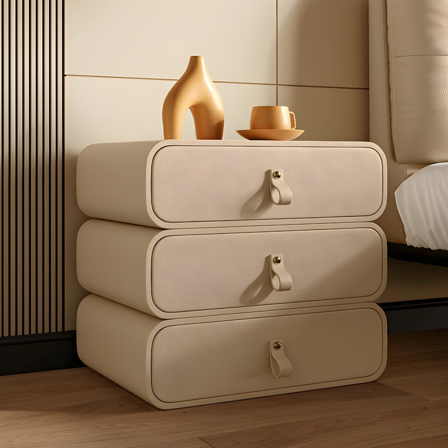 Modern Faux Leather Bachelor's Chest with Drawers in Narrow Size - image 9