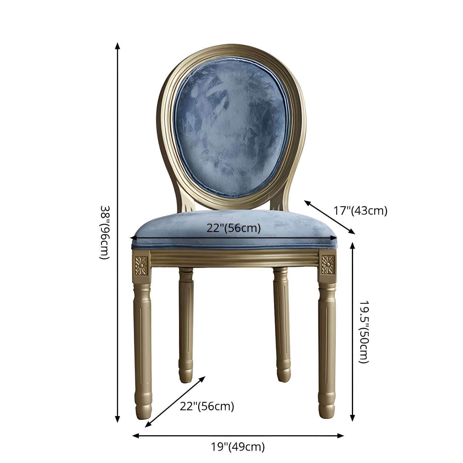 Traditional Velvet Dining Chair 38''H King Louis Back Side Chair with 4 Legs for Restaurant - image 23