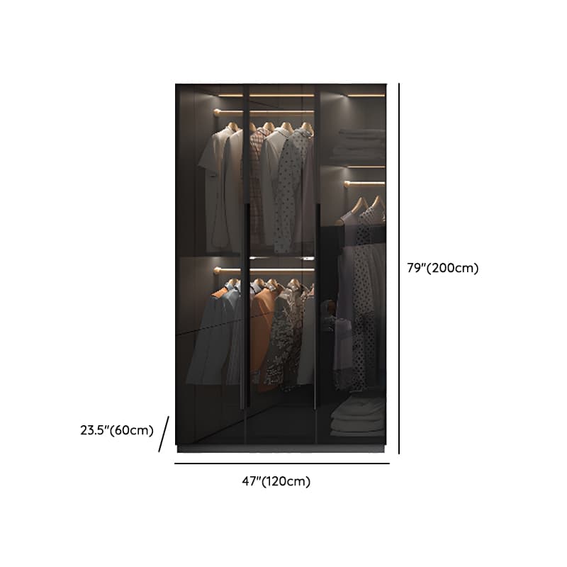 Midnight Black Unattached Lumber Armoire Cabinet with Soft Close Door, Interior Shelves, Clothing Rod and Soft Close Drawer - image 9