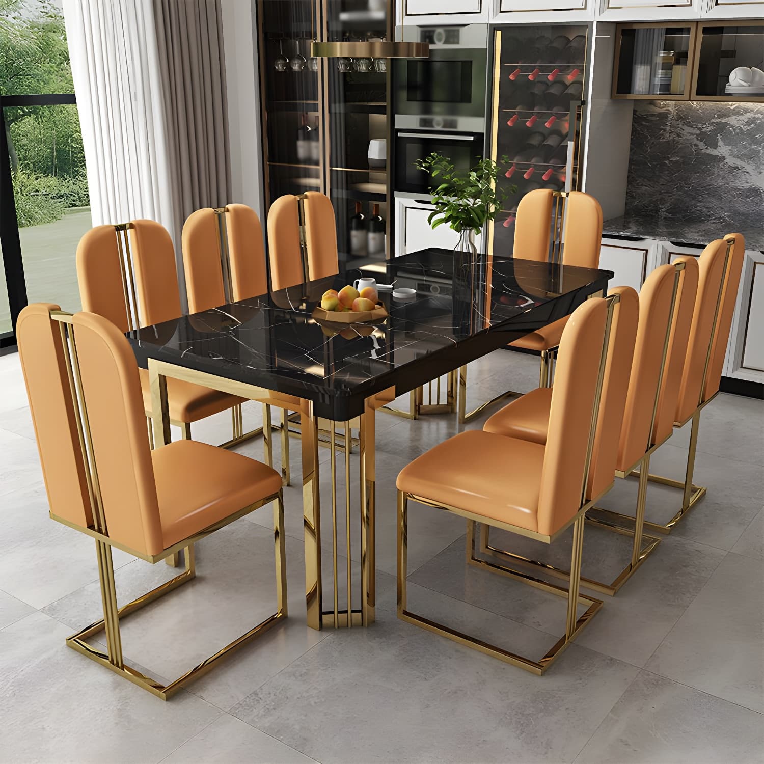 Modern 1/2/7/9 Pieces Dining Set Marble Dining Furniture Set /Separate Items - image 7