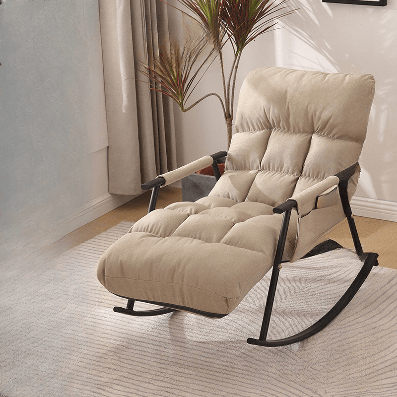 Butter Color/Azure/Olive Green Ergonomic Rocking Chair Couch with Rear Back, Stationary - image 4