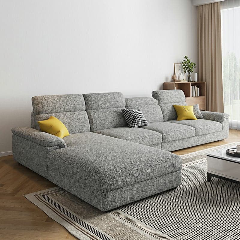 Modern Sectional Sofa and Chaise with Adjustable Pillows and Pillow Top Arm - image 5
