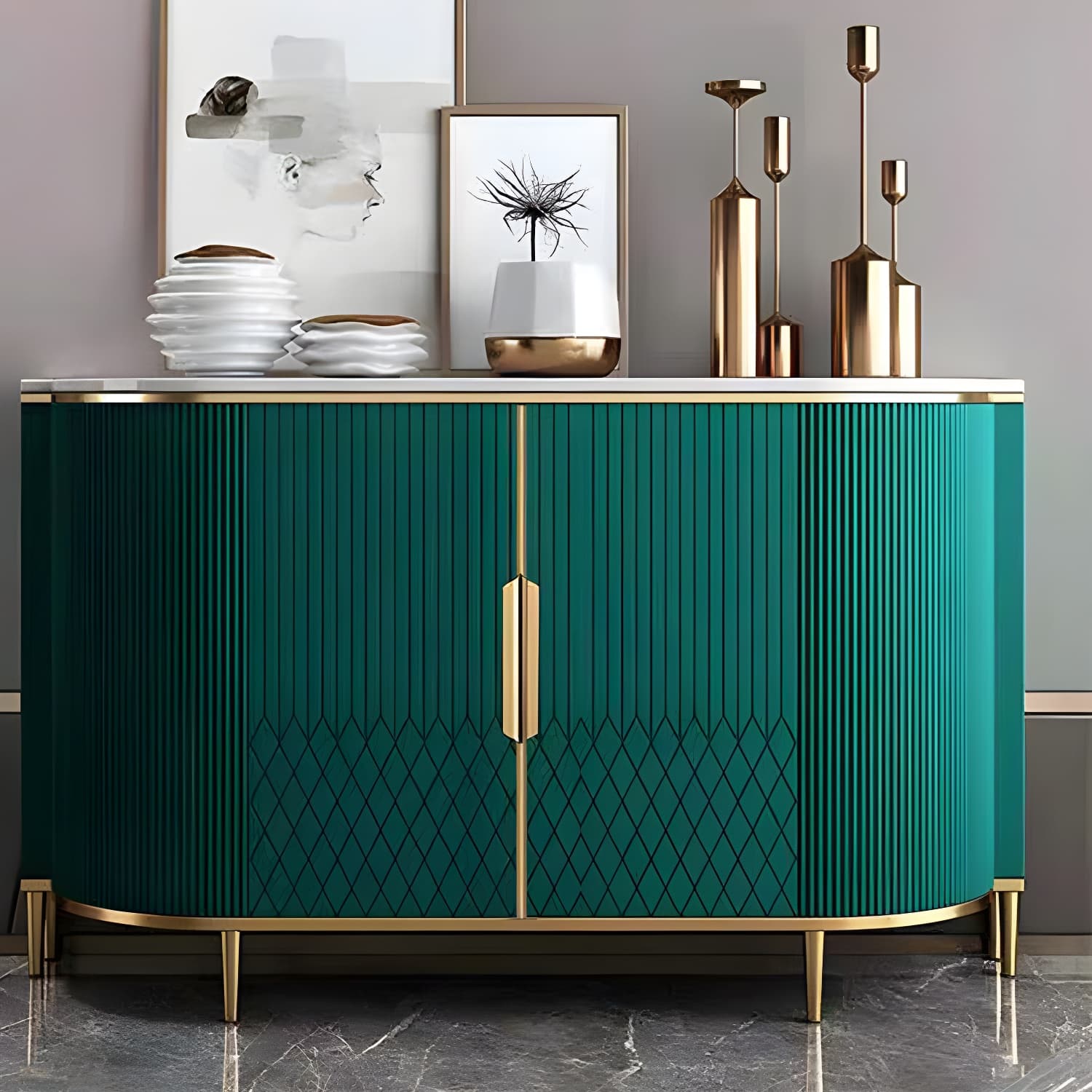 Marble Sideboard Modern & Contemporary Side Board with Cabinets