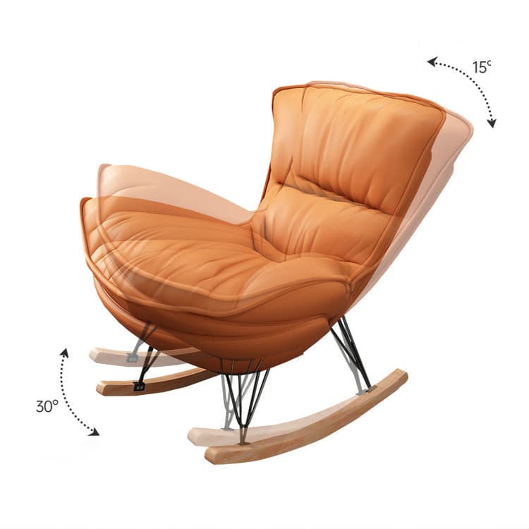 Indulgent Modern Upholstered Rocking Chair with Ottoman Perfect for Relaxation in Natural Wood Tone - image 17