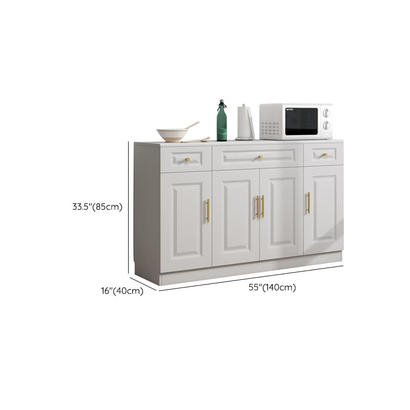 Glam White Wood Sideboard with Storage Cabinets and Included Adjustable Shelving - image 10