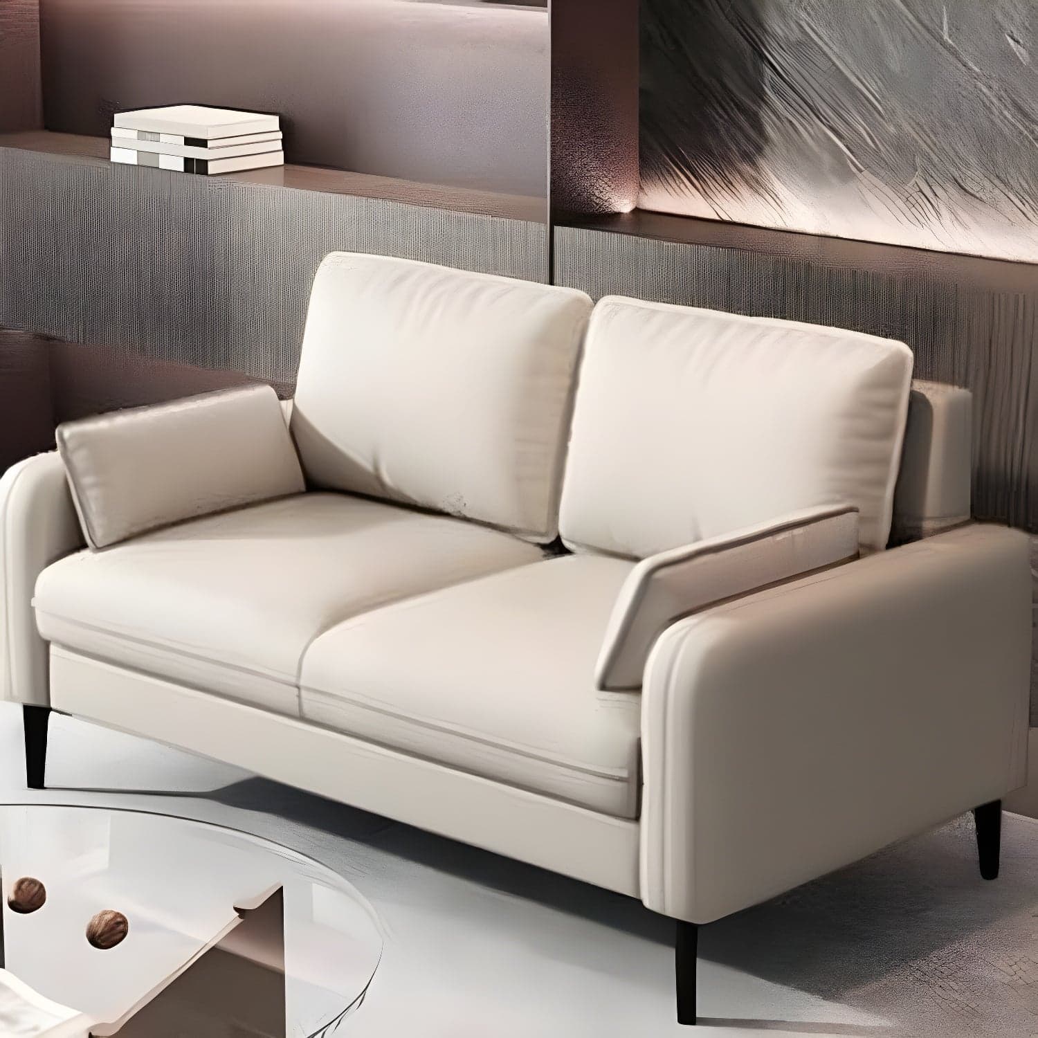 2-Seater Modern Cushioned Sofa with Bolster Pillows for Living Room - image 7