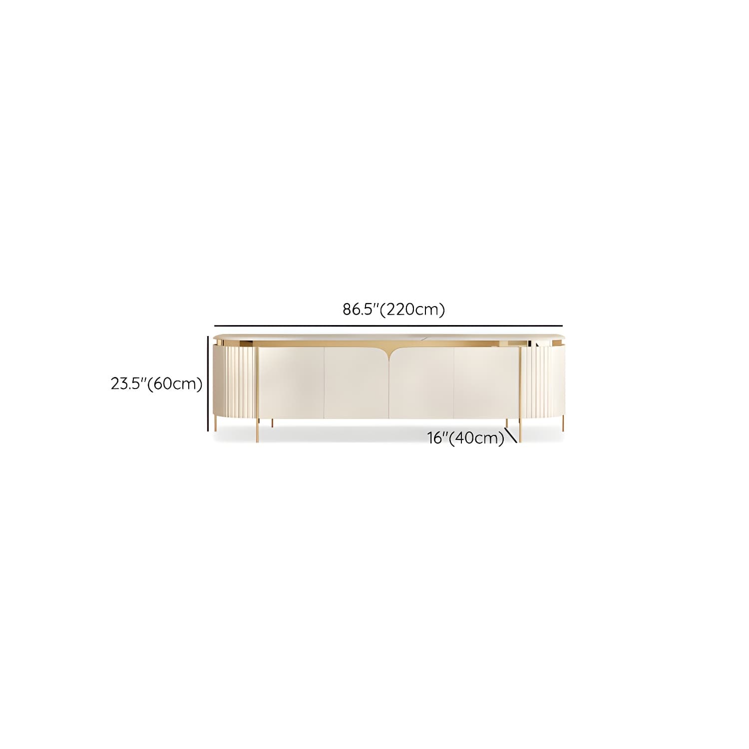 Marble TV Media Console Contemporary TV Console for Living Room - image 14
