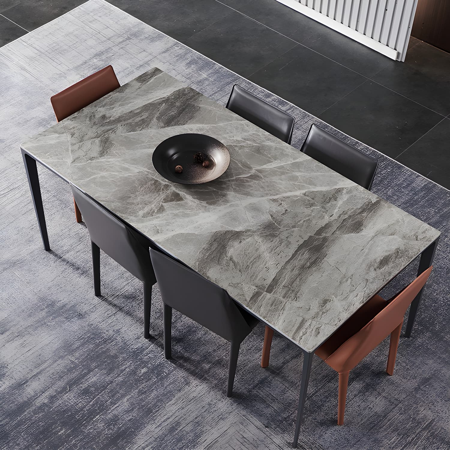 Contemporary Sintered Stone Dining Table Set 1/4/5/7 Pieces Dining Set for Home