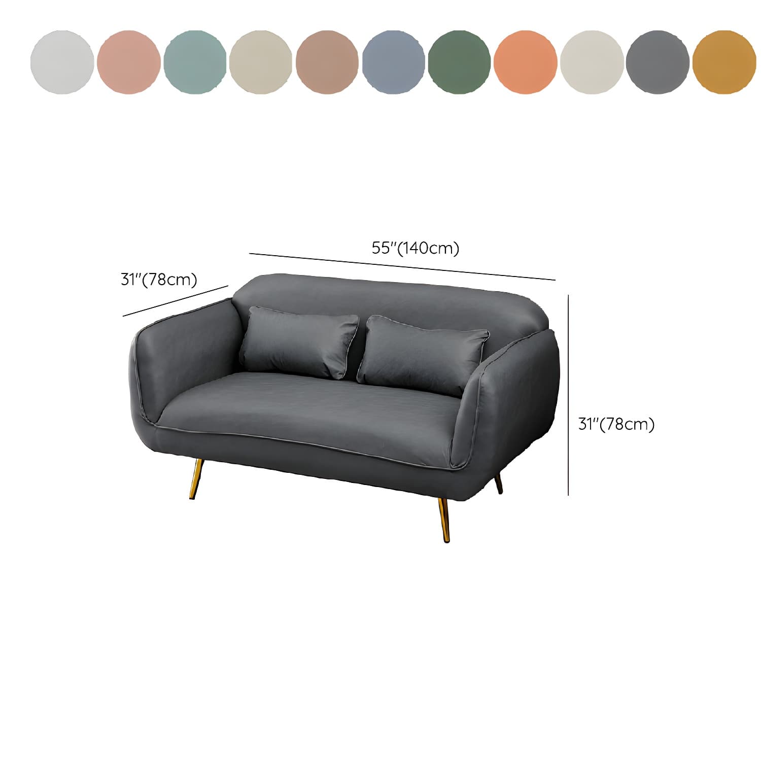 Glam Tight Back Loveseat with Flared Arm and Extra Pillows for Home and Apartment - image 34