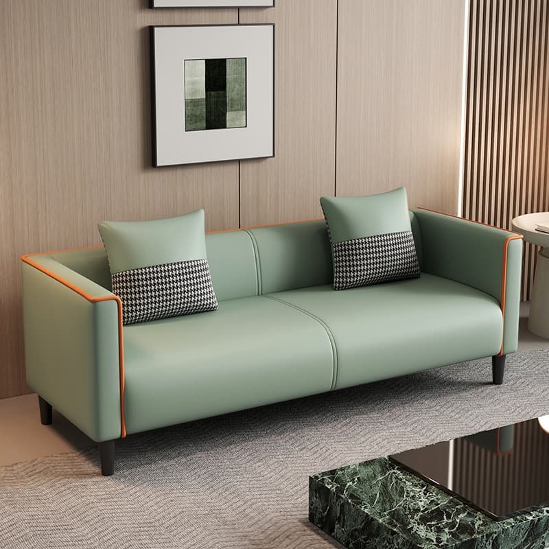Trendy Solid Color Water Resistant Standard Sofa/Loveseat in Grey/Beige/Amber Color, Seats 3/2 People with 2 Pillows - image 6