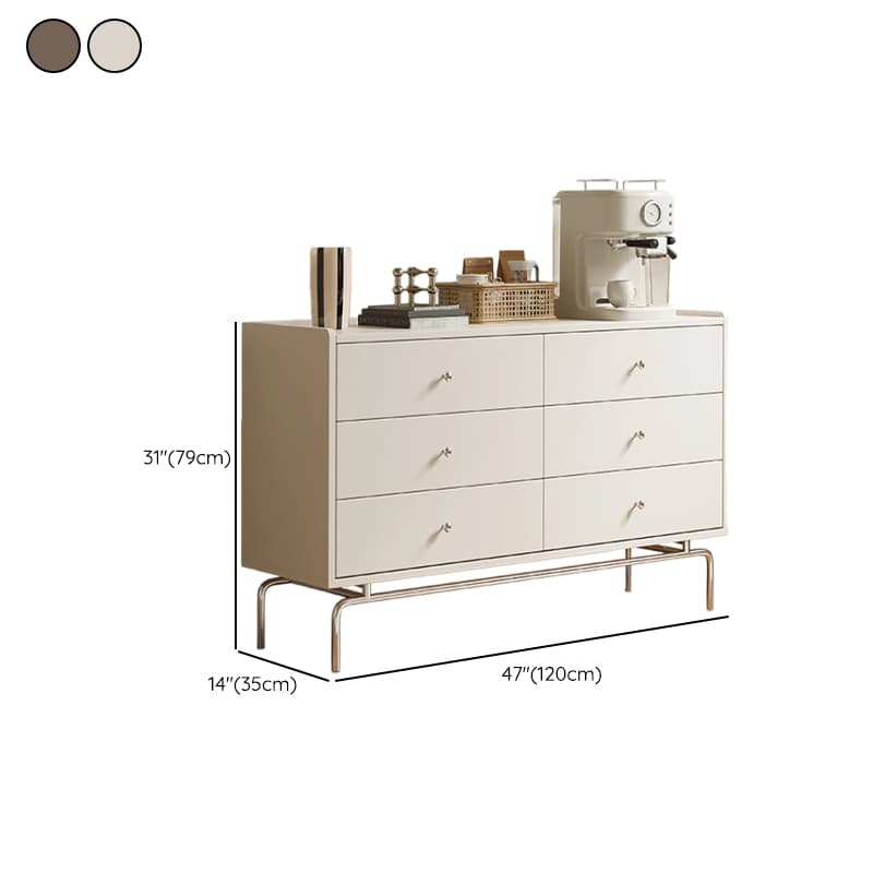 Casual Composite Wood Console Dresser with 6 Drawers, Horizontal Design - image 15