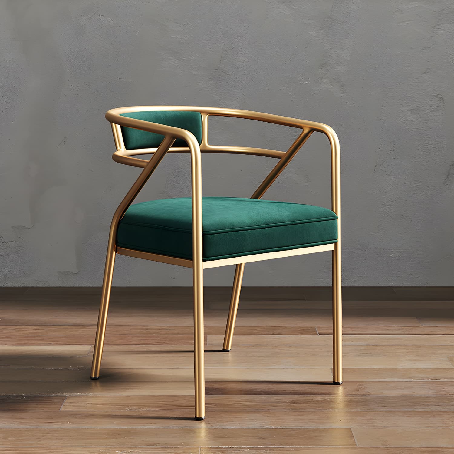 Glam Dining Chair Open Back Upholstered Dining Side Chair with Metal Legs - image 4