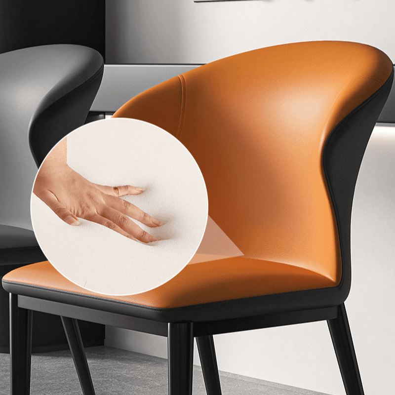 Modish Side Chair with Wing Chair Back, Padded Upholstery, Midnight Black Metal Legs - image 17