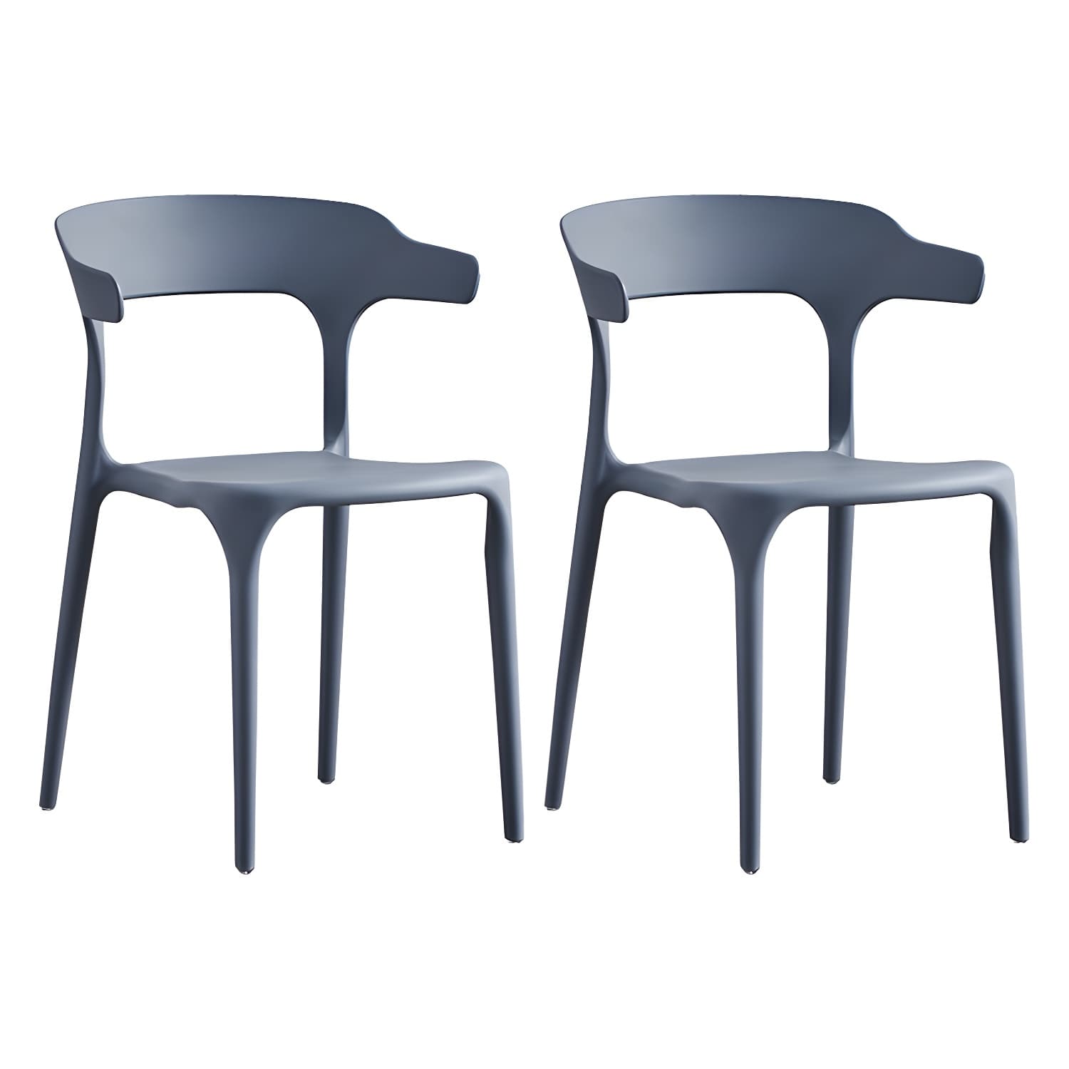 Home Modern Side Chair Stackable Open Back Plastic Dining Room Chair Set - image 4