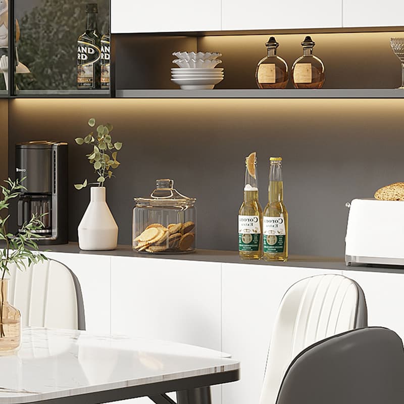White Modern Buffet Cabinet with Cabinets and Shelves, Full Assembly Needed - image 9