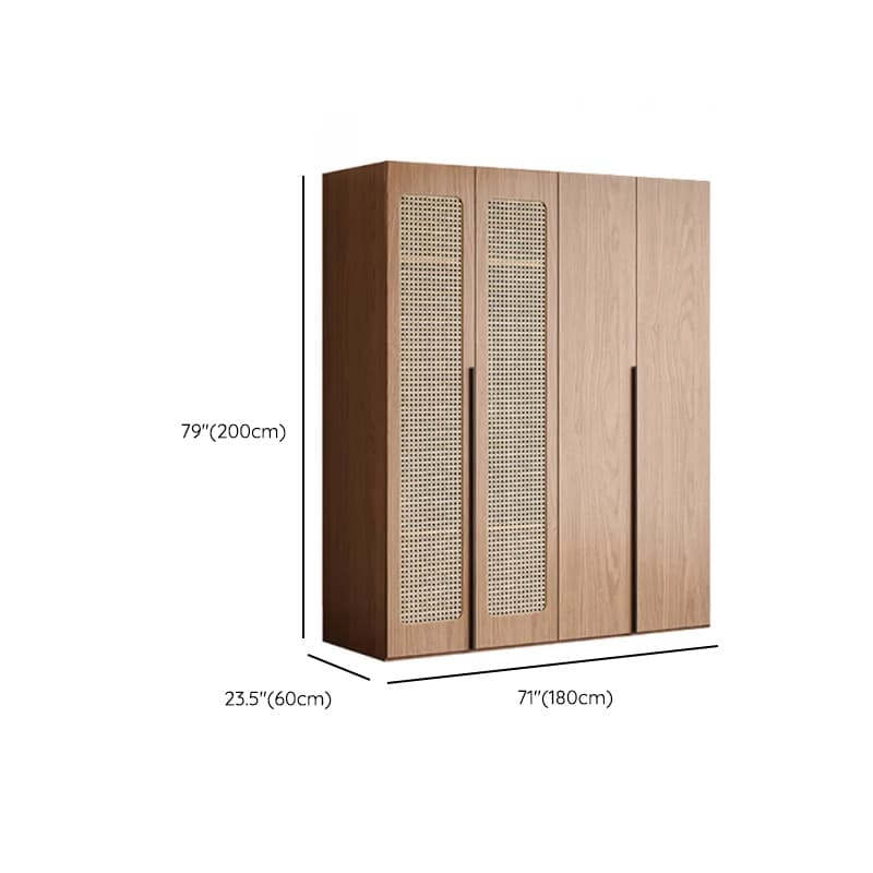 Cocoa Art Deco Self-supporting Cabinet Armoire with Soft Close Drawer, Interior Shelves, and Hanging Rod - image 24