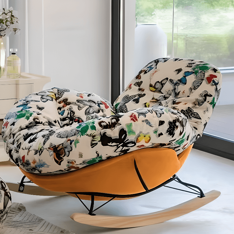 Modern Scratch-tolerant Upholstered Rocking Chair with Padded Comfort - image 9