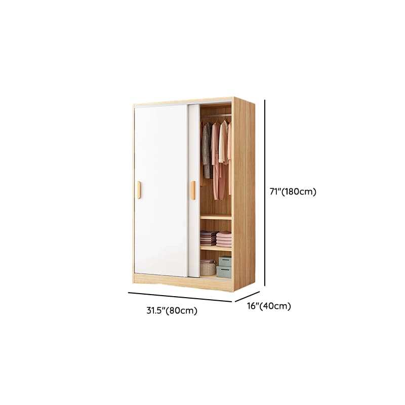 Minimalist Manufactured Wood Cabinet Armoire with Soft Close Door, Interior Shelves, and Clothing Rod - image 26
