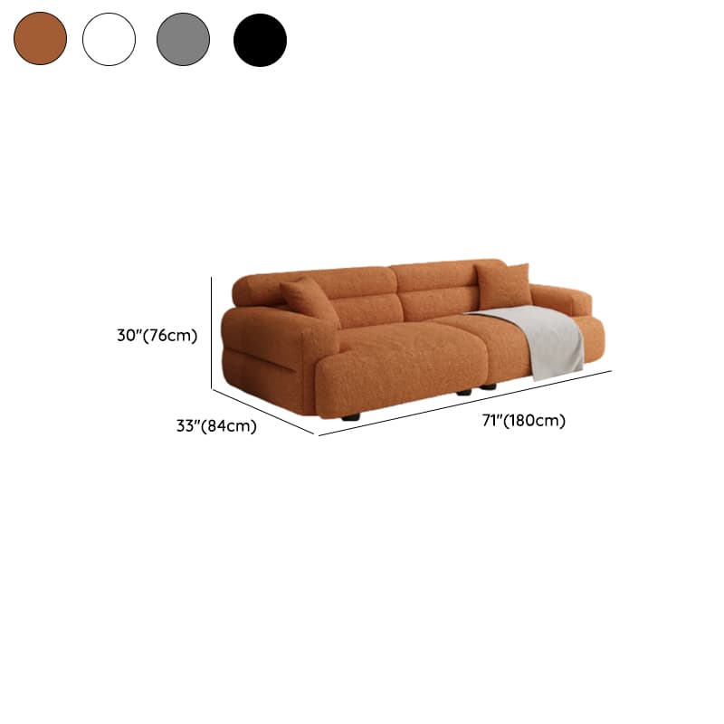 Modish Solid Color Scratch-durable Standard Sofa in Midnight Black/Mocha/Amber Color, Seats 3/2-seater with 2 Pillows - image 14