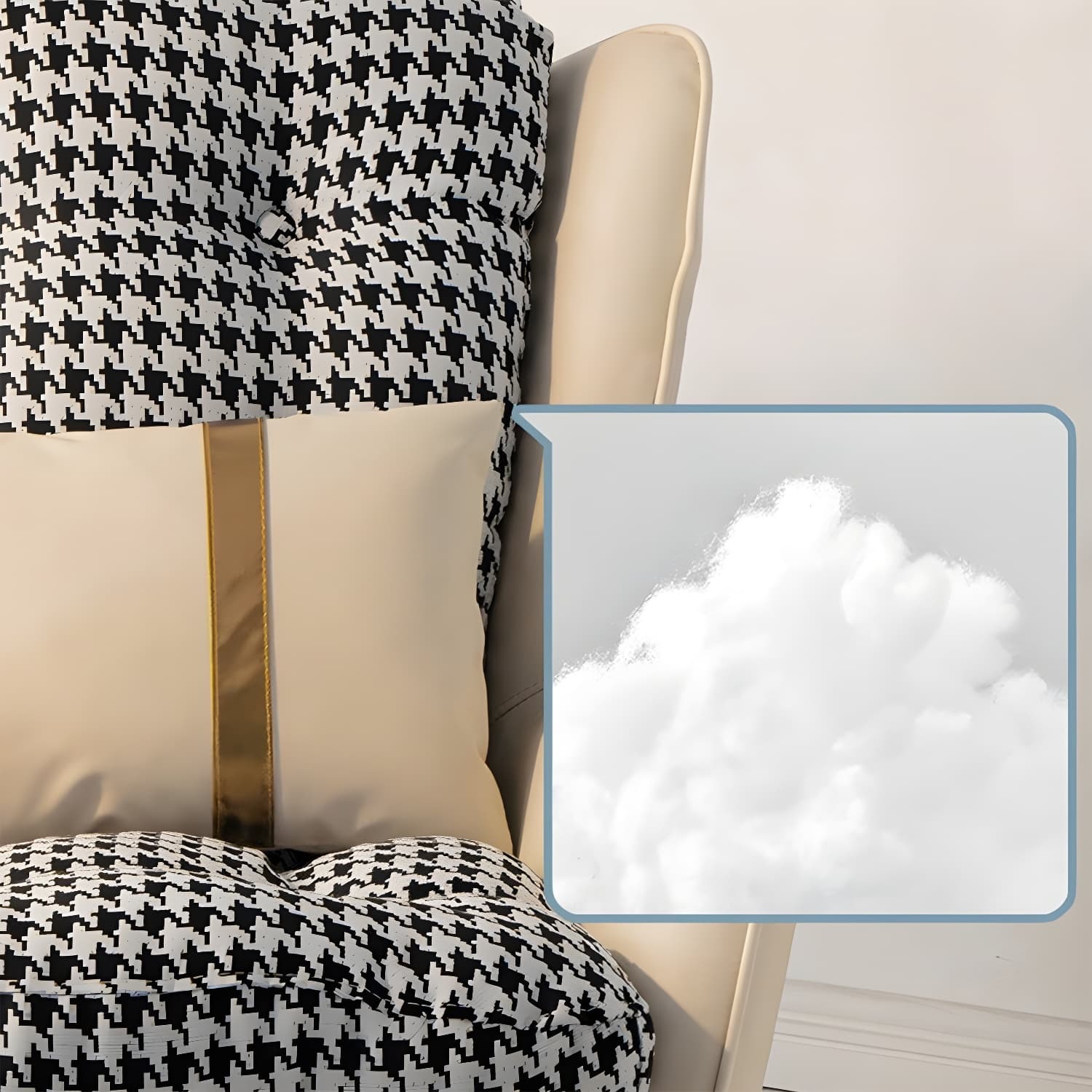 Modern Upholstered Rocker Chair Metal Frame Friction Resistant Rocker Chair for Home - image 14