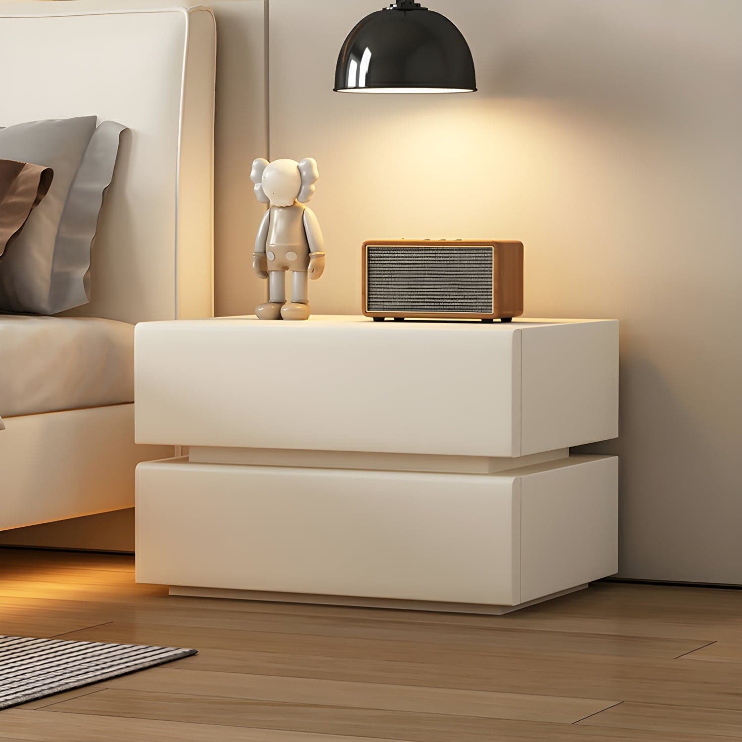 Modern Wood Nightstand with Drawer Storage, Small Size, Under 23 inches - image 6