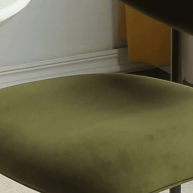 Scandinavian Side Chair with Uncovered Back, Upholstered, Ink/Gilded Metal Legs - image 22