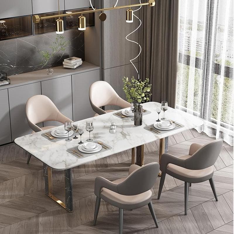 Faux Leather Arm Chair with Standard Back and Metal Legs in Gray for Kitchen & Dining - image 19