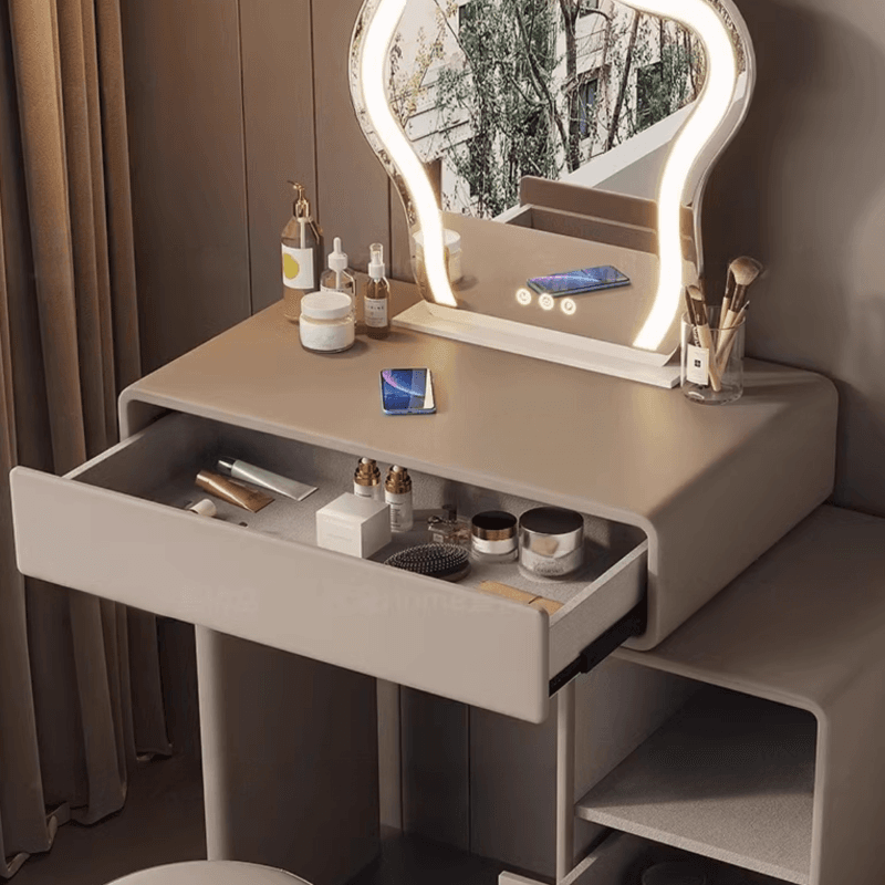Multi-Purpose Tan Vanity Set with Lighting, Push-Pull, Adjustable Touch, and Adjustable Brightness - image 5