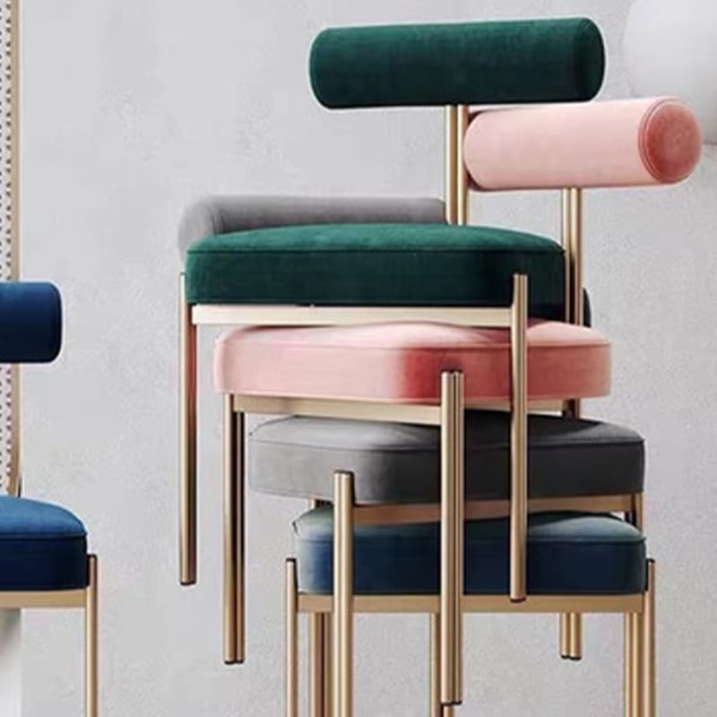 Stackable Upholstered Low-Back Side Chair with Metal Legs and Polyurethane Upholstery - image 15