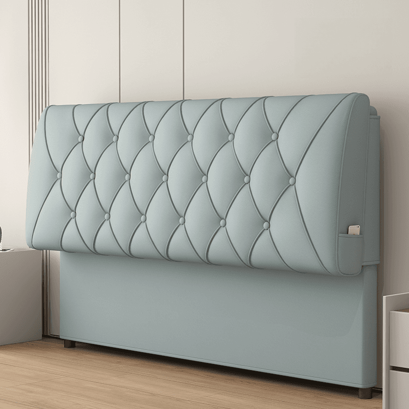 King(76"W x 80"L)/Queen(60"W x 80"L)/Full(54"W x 75"L) Piled Rectangle Panel Headboard With Legs, Sponge Filling, Standard（36-55“） Height and Lumber Frame