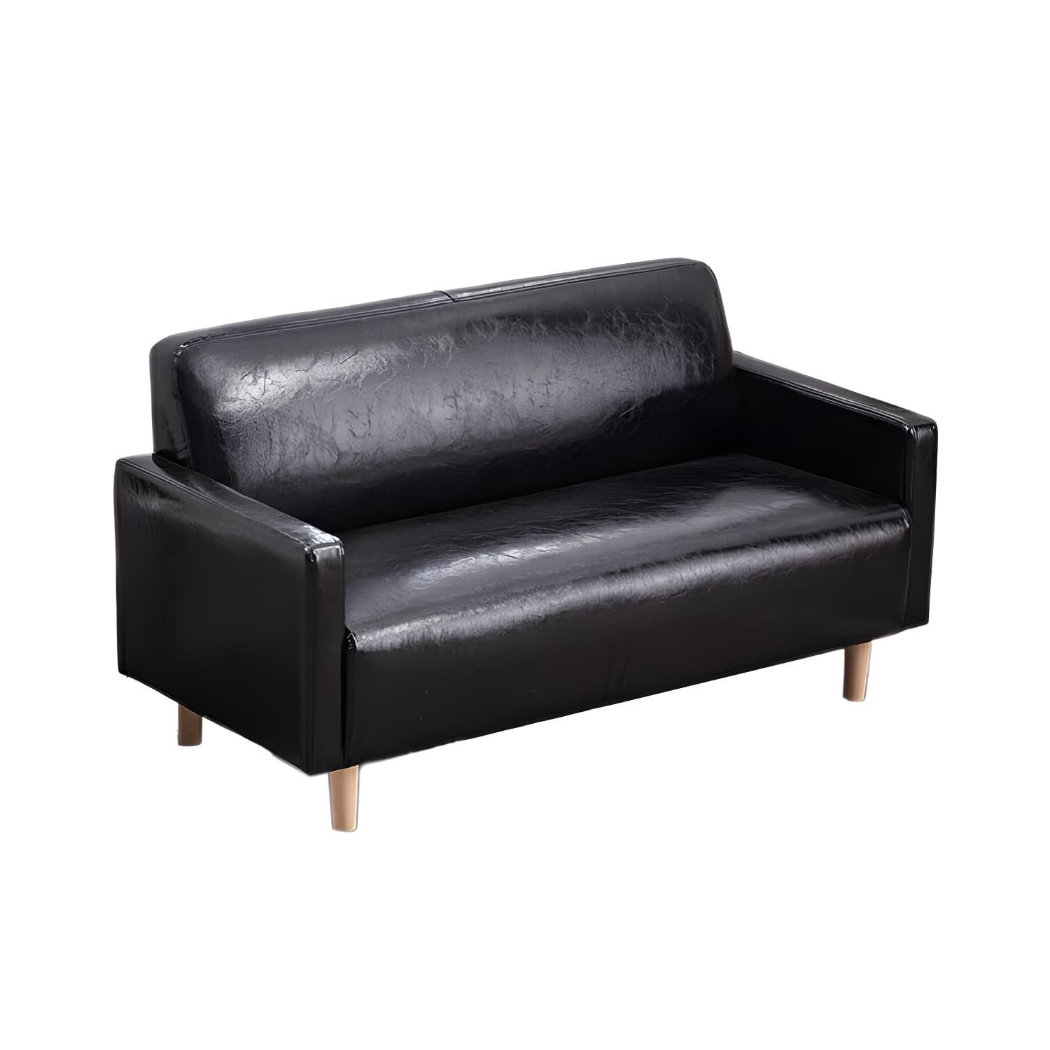 Scandinavian Tuxedo Arm Sofa with Tight Back 27.16" High Faux Leather - image 16