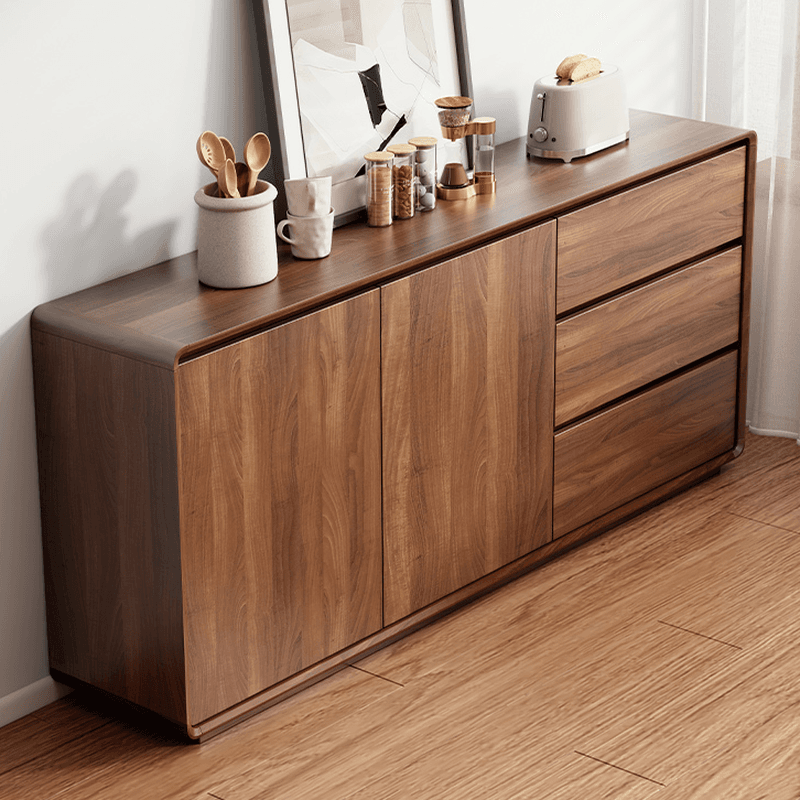 Ground Sideboard with 3 Drawers, Cupboard, Standard/Narrow Size, Timber Countertop, Adjustable Shelving, and 2 Doors/1 Door - image 3