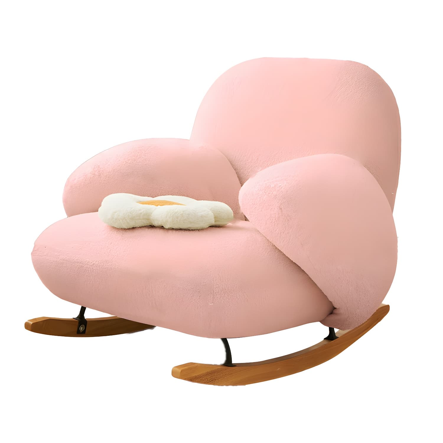37" Wide Solid Wood Upholstered Rocking Accent Chair with Legs - image 6