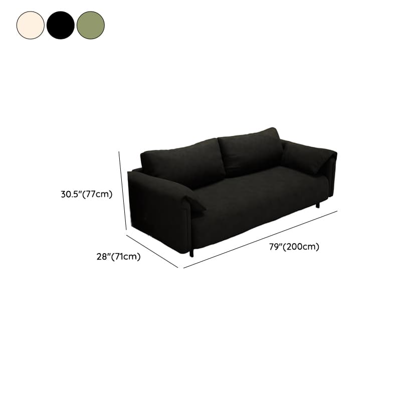 Modern Solid Color Tear Resistant Standard Sofa in Black/Emerald Green/Ivory, Seats 2/3-seater - image 19